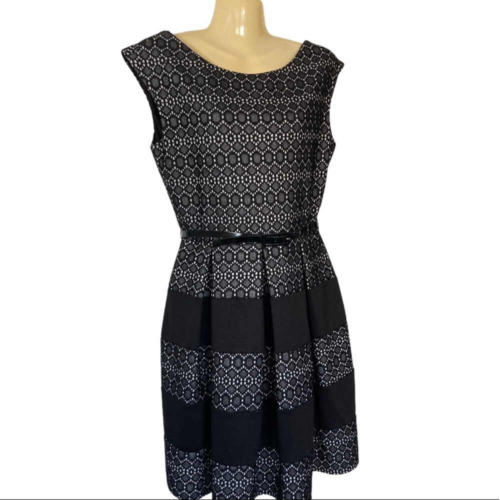 Tiana B. A Line Dress Black Lace Overlay White Dark Romance Whimsigoth Witchy 10